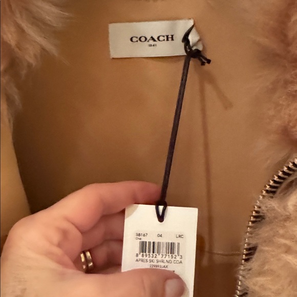 COACH 1941 LAMB SHEARLING LEATHER COAT WITH STITCHED LEATHER FRONT DETAIL SIZE 4 - Picture 14 of 14